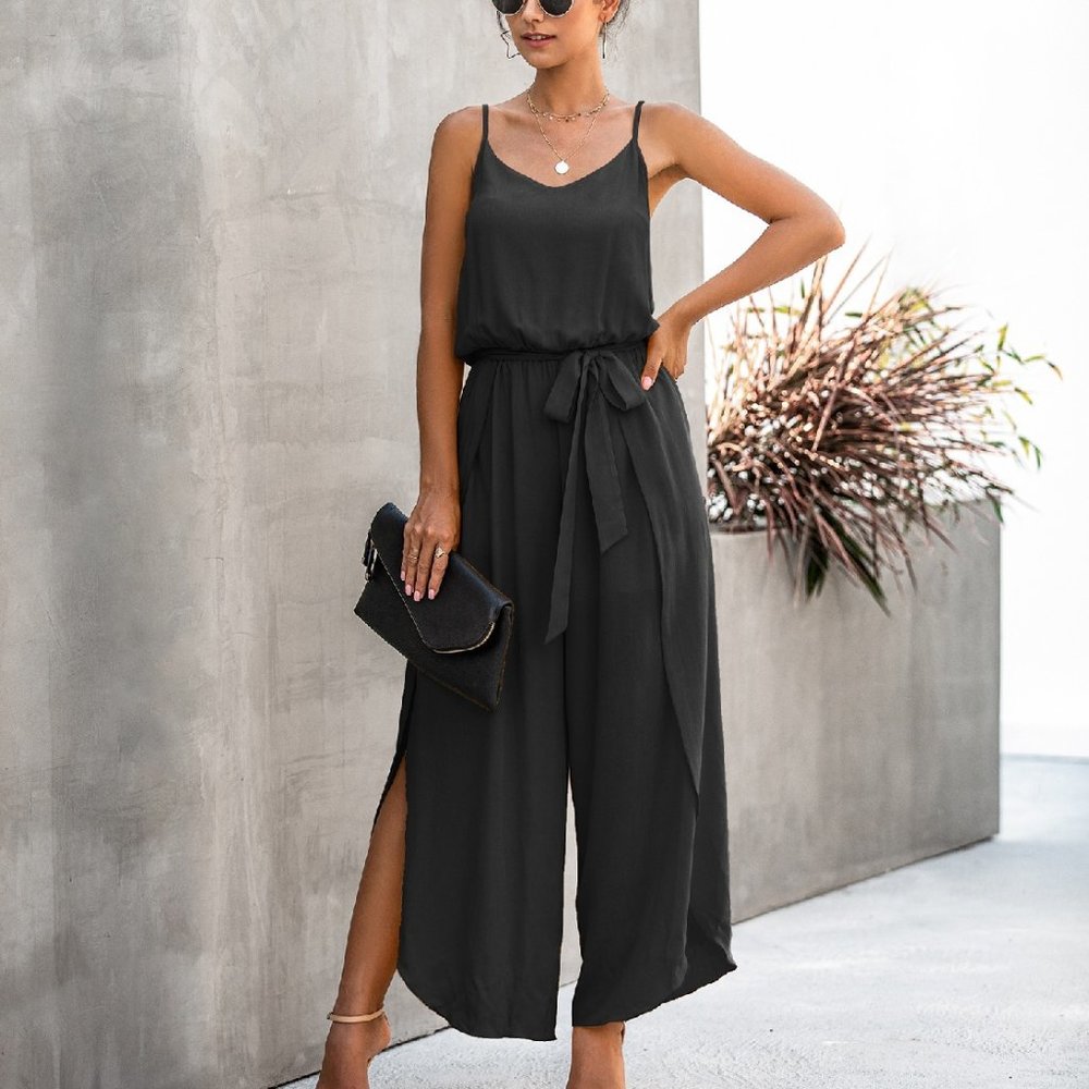 NEW EMPIRE WAIST JUMPSUIT DRESSY HAREM PANTS - Picture 1 of 4